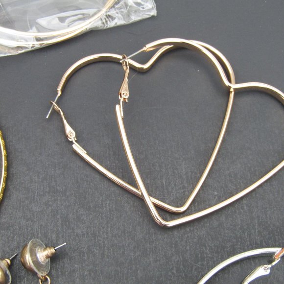 Large Oversized Hoop Earrings 10 Pairs - Picture 6 of 8